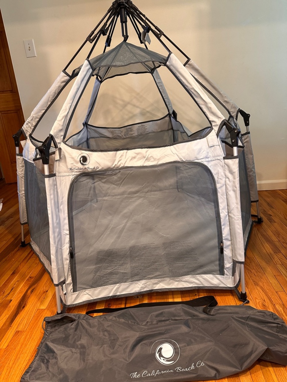 California Beach Co Pop ‘N Go Playpen with padded Purple Mat Cosmic Grey